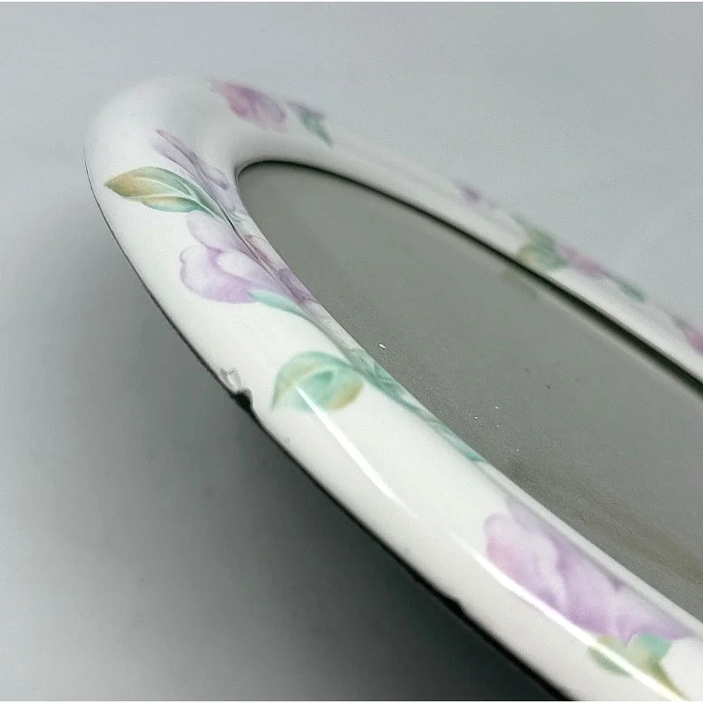 Vintage Floral Ceramic Porcelain Oval Picture Frame Shabby Chic 12x10